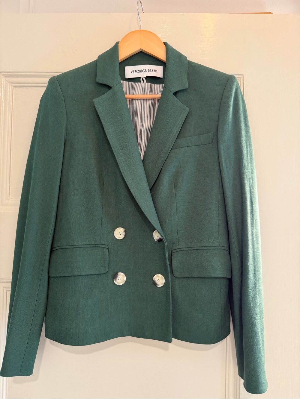 Veronica Beard Kona Dickey Emerald Double-Breasted Blazer - Size 2